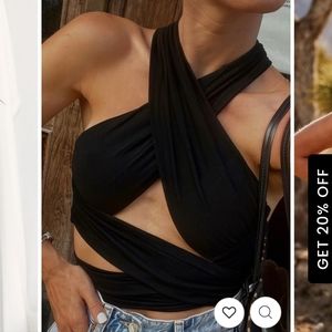 Paloma Black Wrap Top